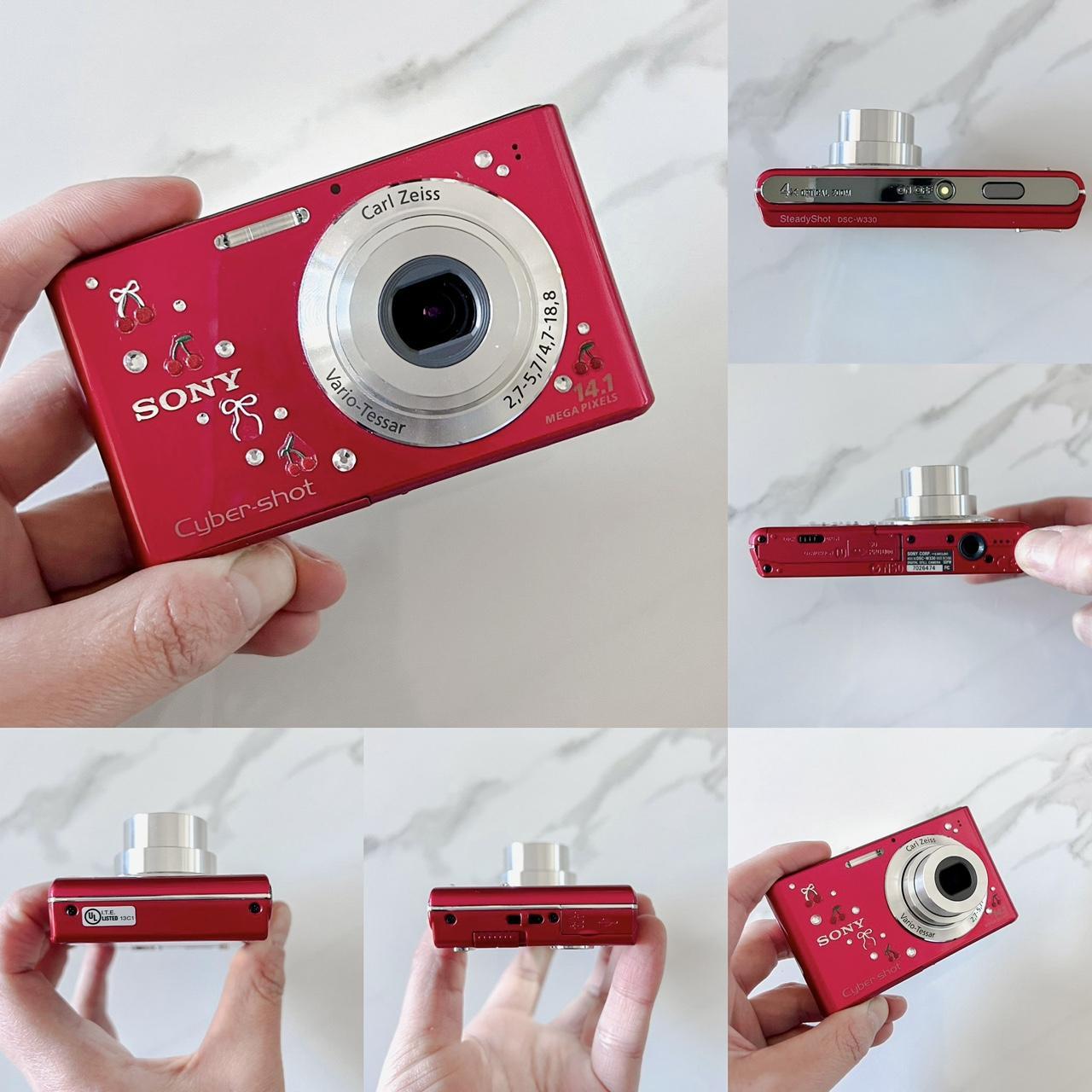 Sony Cybershot DSC-W330 β Cherry Red Y2K Digicam | 14.1MP, Carl Zeiss Lens, HD Video
