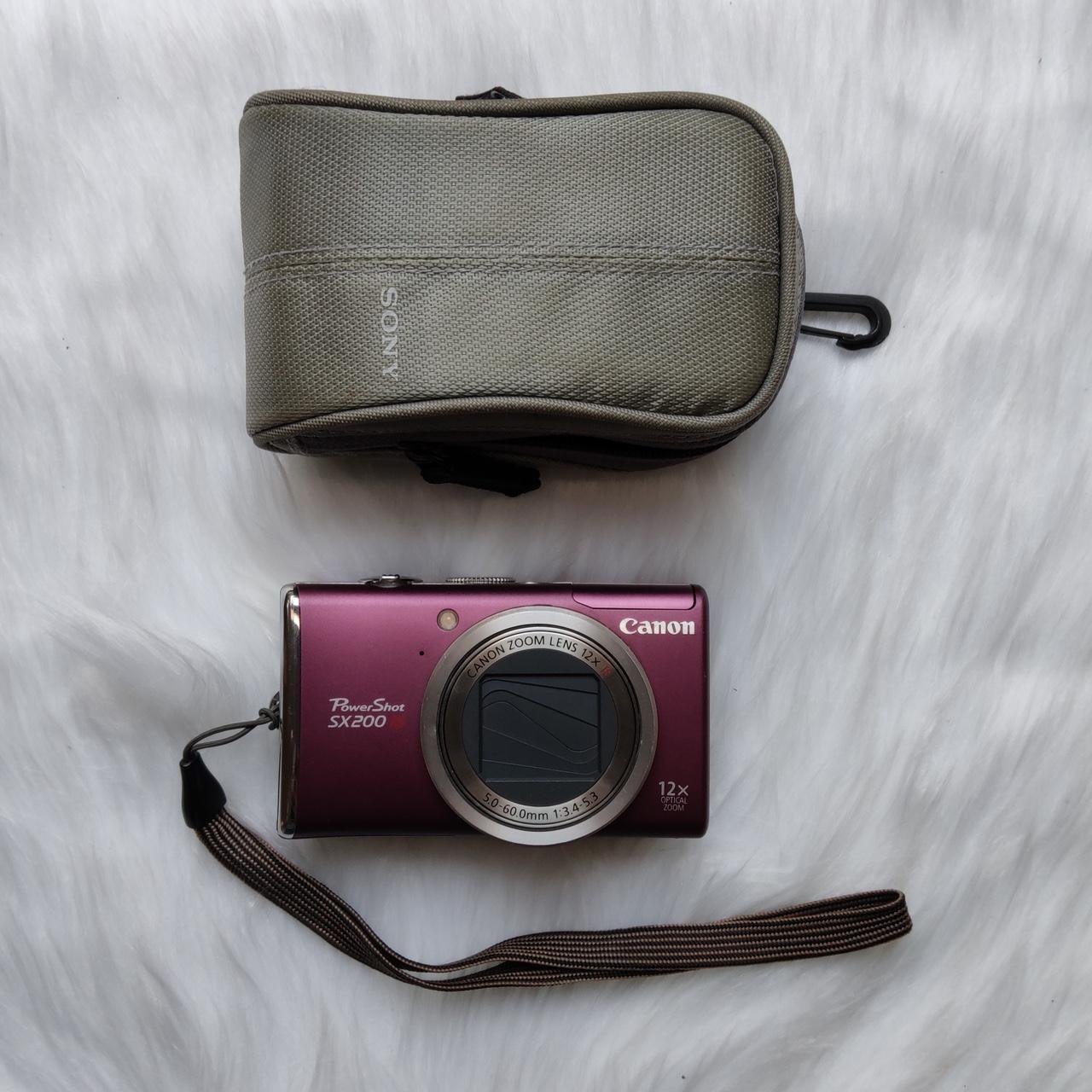 Used Digital Camera | Canon PowerShot SX200 HS digital camera - Rarely pink purple & External Flash | Complete Set