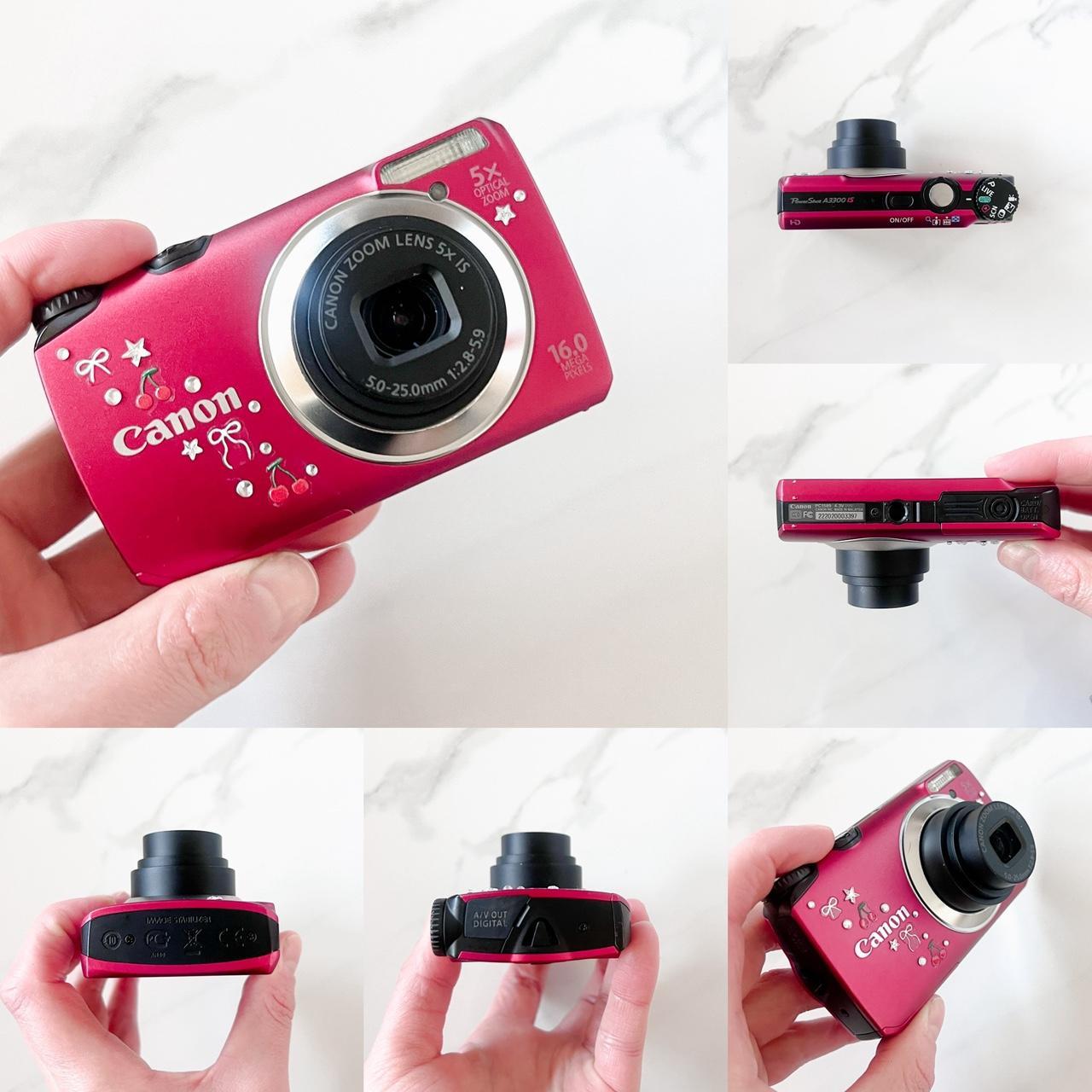 Canon PowerShot A3300 IS – 16MP Cherry Red Y2K Digital Camera ✨ 5× Zoom & HD Video